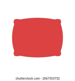 Pillow vector icon. Red symbol