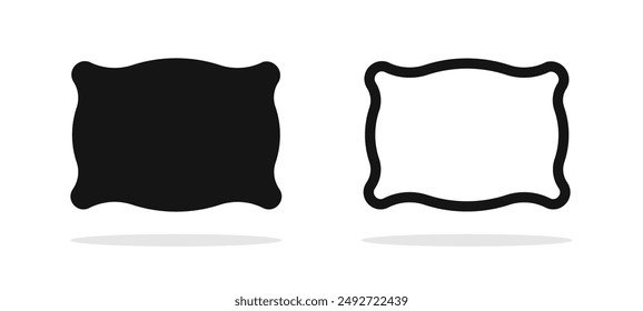 Iconos de vector de almohada. Cómodo cojín. Iconos de cojín. Símbolos de almohada. Almohada para dormir, cojín