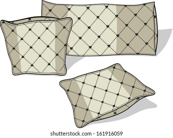  pillow vector illustration