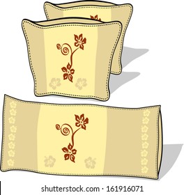  pillow vector illustration