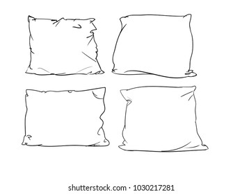 pillow vector illustration, Sketch of bed pillow