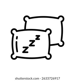 Pillow Vector outline icon. Eps 10 file