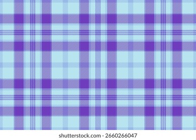 Patrón de Vector de almohada de tartán, tela de textura sin filigranas. Fondo textil de tela de aceite a cuadros a cuadros en paleta de colores claros y violetas.