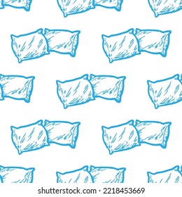 Pillow vector seamless pattern on white background