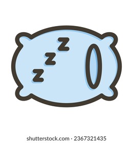 Pillow Vector Thick Line Filled Colors Icon For Personal And Commercial Use.
