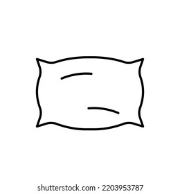 Icono de línea delgada del vector de almohada en negro. EPS 10... Logo simple aislado en blanco. Ilustración de suspensión. Signo de almohada de contorno. Se puede usar para tienda, sitio web. Para cualquier desarrollo de plataforma y propósito, aplicación, diseño.