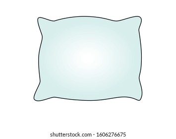 Pillow. White rectangular pillow - linear vector illustration with gradient.