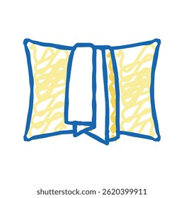 pillowcase silk doodle icon sketch vector. pillowcase silk sign. isolated symbol illustration