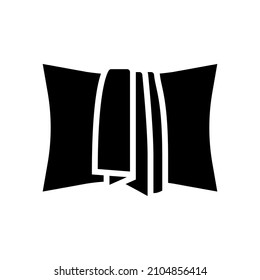 vector de icono de glifo de seda de almohada. signo de seda de almohada. símbolo de contorno aislado ilustración negra