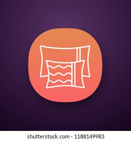 Pillows app icon. UI/UX user interface. Cushions. Bedding. Web or mobile application. Vector isolated illustration