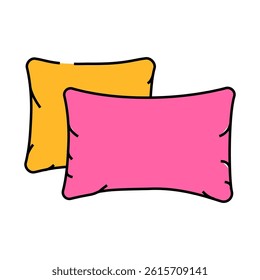 pillows bedroom interior line icon vector. pillows bedroom interior sign. isolated symbol illustration