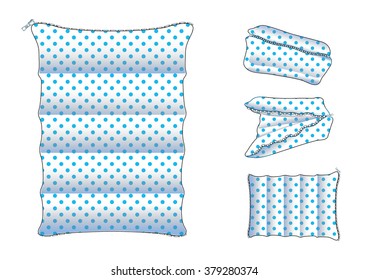 Pillows and cushion on white background.