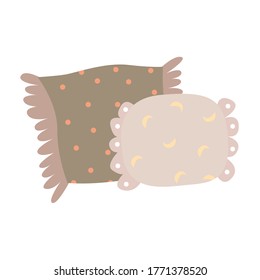Las almohadas de la decoración. Ilustración vectorial aislada en un fondo blanco.
