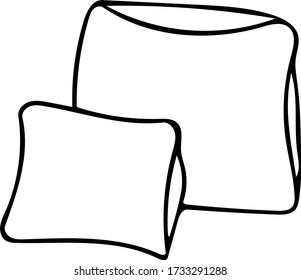 pillows hand drawn element in doodle style. vector scandinavian monochrome minimalism. cozy home, hygge