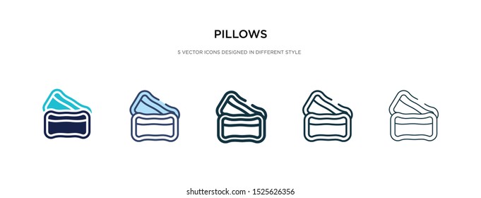 pillows icon in different style vector illustration. two colored and black pillows vector icons designed in filled, outline, line and stroke style can be used for web, mobile, ui