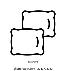 pillows icon. Line Art Style Design Isolated On White Background