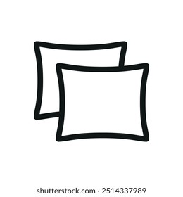 Kissen einzeln auf Symbol, Kissen, Vektorsymbol mit bearbeitbarem Strich
