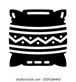 Kissen, die eine Glyphsymbol Vektorgrafik. Kissen, die Schild machen. isoliertes Kontursymbol