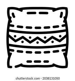 pillows making line icon vector. pillows making sign. isolated contour symbol black illustration