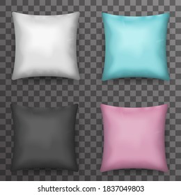 Pillows on transparent background icons set template mockup vector design illustration