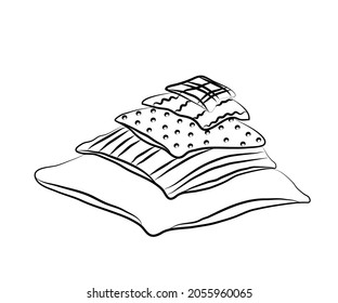 Pillows on a white background. Symbol. Vector illustration.