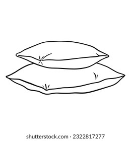 Rahmensymbol für Kissen. Vektor-Doodle-Skizze einzeln auf weißem Hintergrund