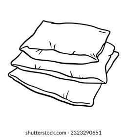 Pillows outline icon. Vector doodle sketch isolated on white background