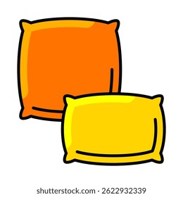 Pillows for sleep icon. Home decor element thin line illustration.