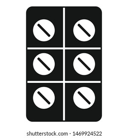 Pillpack icon. Simple illustration of pillpack vector icon for web design isolated on white background