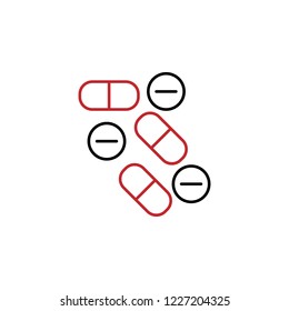 Pills 2 colored line icon. Simple colored element illustration. Pills icon design from medicine set