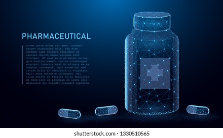 Pills. Abstract polygonal wireframe.   