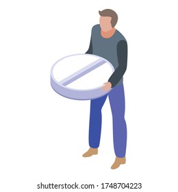 Pills addiction icon. Isometric of pills addiction vector icon for web design isolated on white background