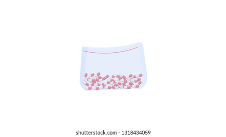 Pills bag isolated vector illustration