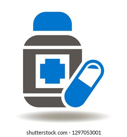 Pills balloon icon vector. Pharmacy logo.