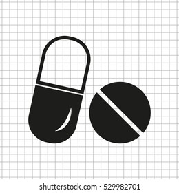 Pills -  black vector icon