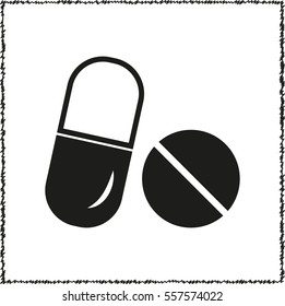 Pills  - black vector icon