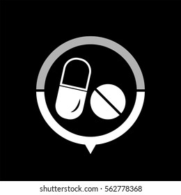 Pills -  black vector icon