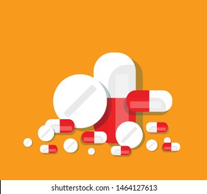 Pills blister with capsule vector