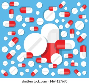 Pills blister with capsule vector