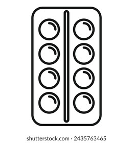 Pills blister icon outline vector. Resistance strong potion. Therapy care vaccine