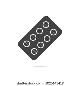 Pills blister icon vector isolated