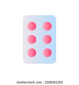 Pills in blister pack flat gradient two-color ui icon. Oral medication. Drug prescript. Simple filled pictogram. GUI, UX design for mobile application. Vector isolated RGB illustration