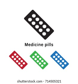 Pills blister pack icon vector illustration.