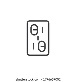 Pills blister pack line icon. linear style sign for mobile concept and web design. Medical capsule pack outline vector icon. Symbol, logo illustration. Vector graphics