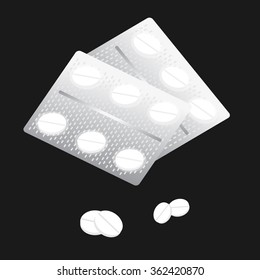 Pills in a blister pack. Mock up For Your Design