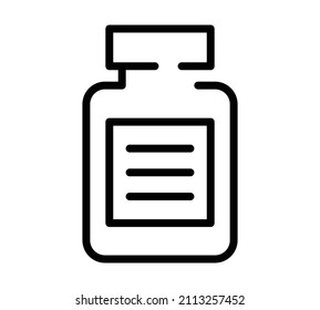 Pills bottle flat icon. Pictogram for web. Line stroke. Isolated on white background. Vector eps10. Preparats for health