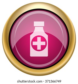 Pills bottle  icon. Internet button on white background. EPS10 vector.