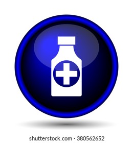 Pills bottle  icon. Internet button on white background. EPS10 vector