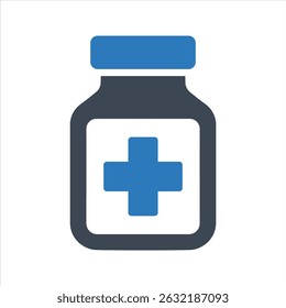 Icono de botella de píldoras. Icono de medicación
