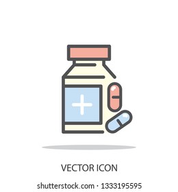 pills bottle icon vector
